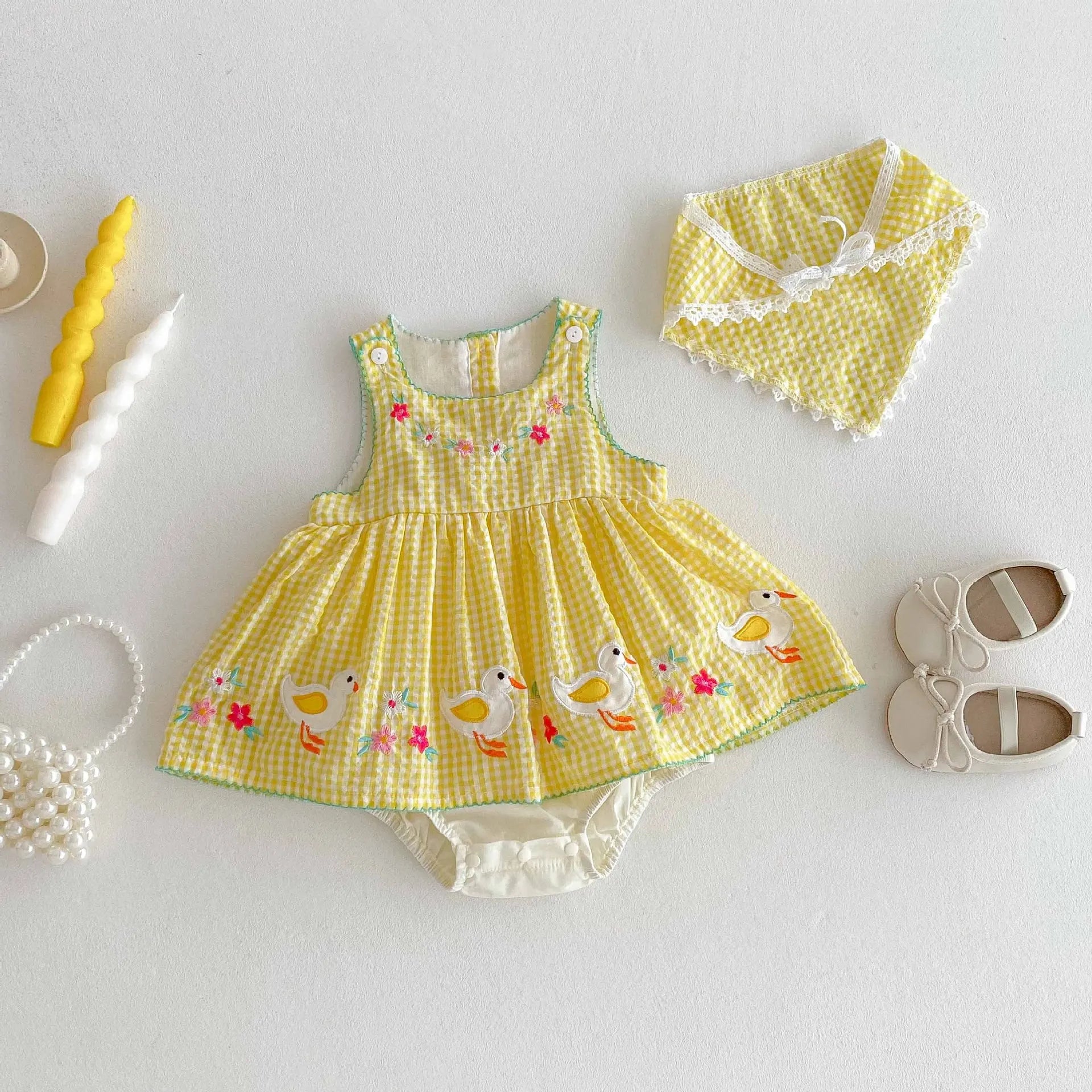 Spring Duck Romper Dress