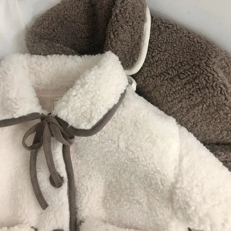Pretty Lined Collar Fleece Coat