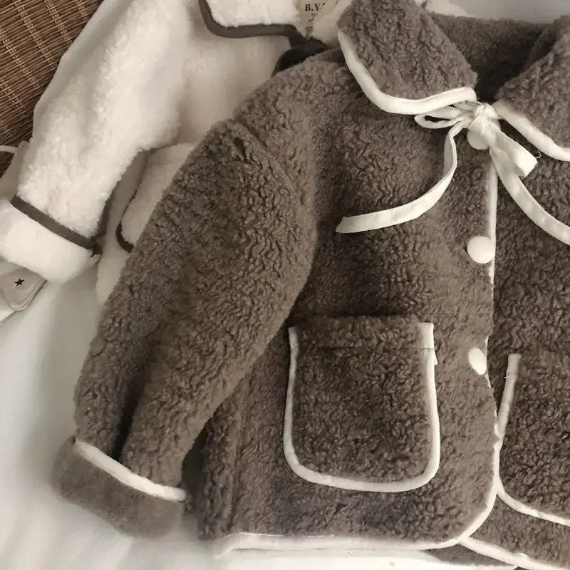 Pretty Lined Collar Fleece Coat