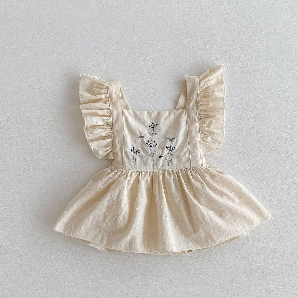 Pretty Ruffle Sleeve Romper Dress