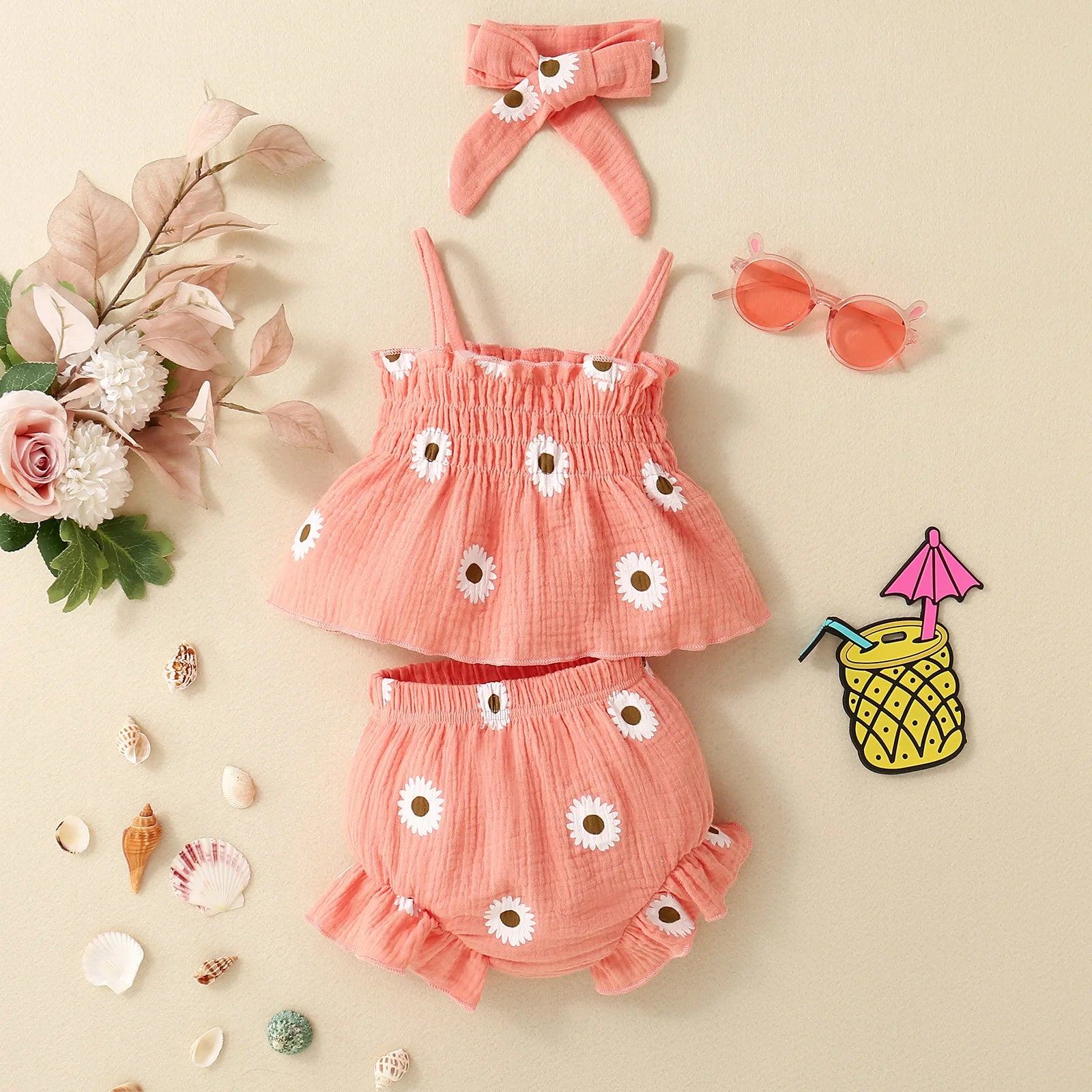 Sweet Flower Top & Bloomers Summer set