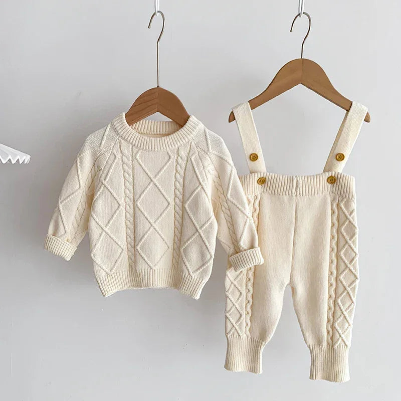 Knitted Jumper and Overall Set