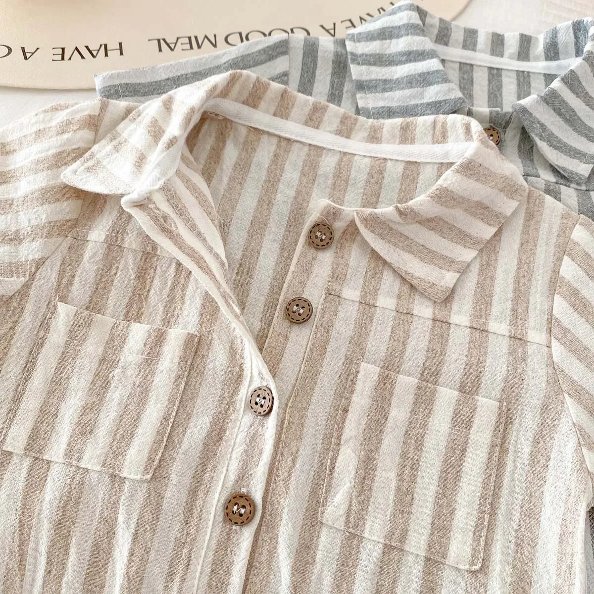 Summer Collar Striped Shorts Romper