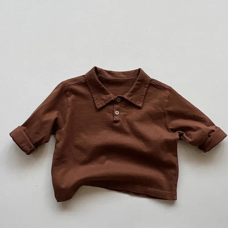 Cotton Collar Long Sleeve T