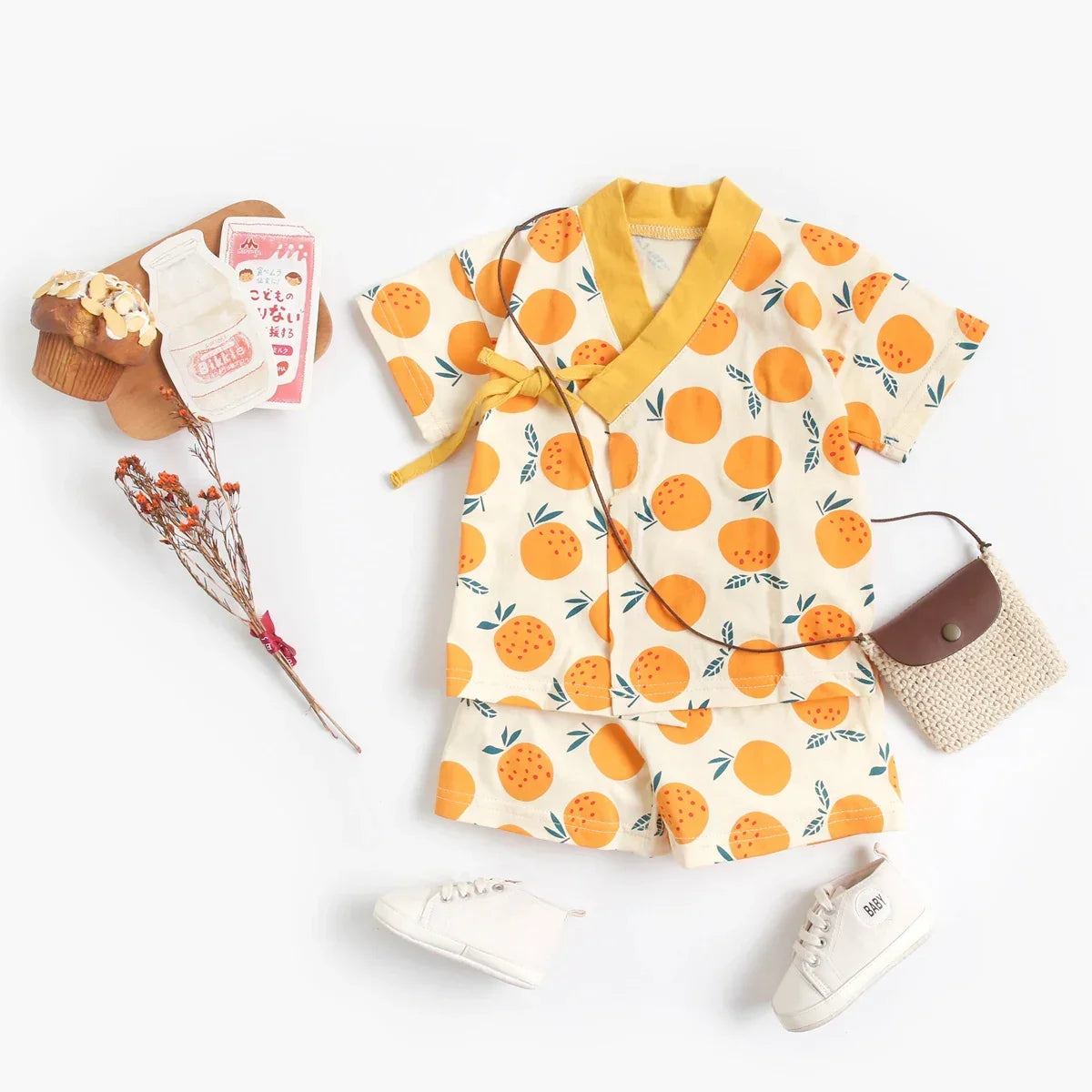 Fruity Kimono Top and Shorts set