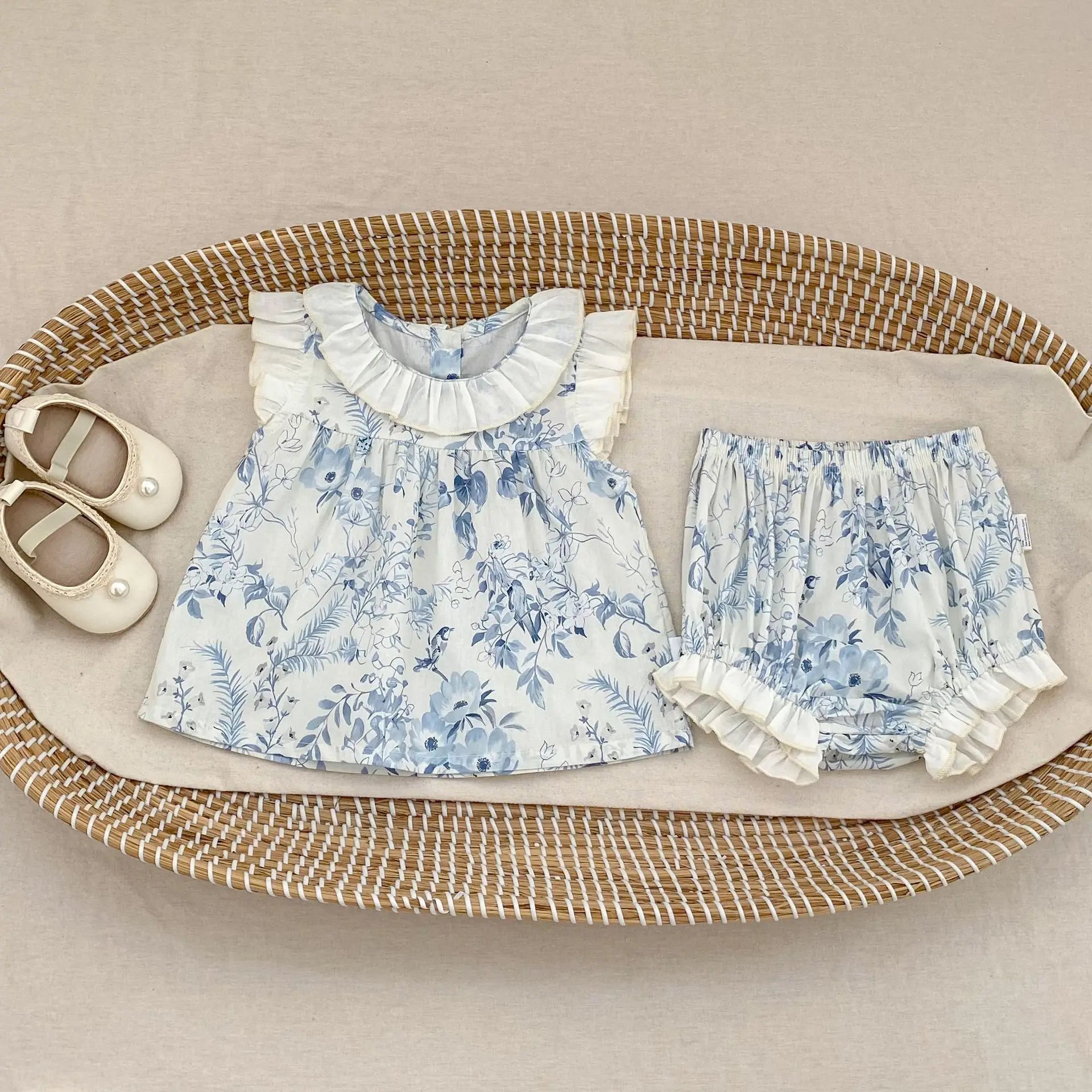 Baby Porcelain Ruffle Top and Bloomers