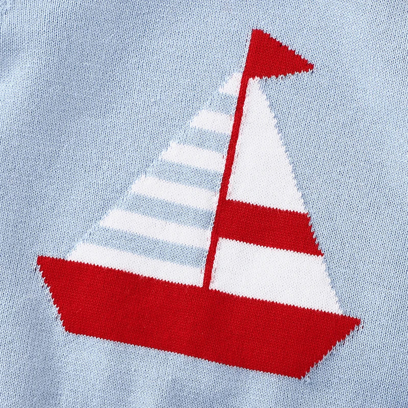 Knitted Sailboat Top and Shorts Set