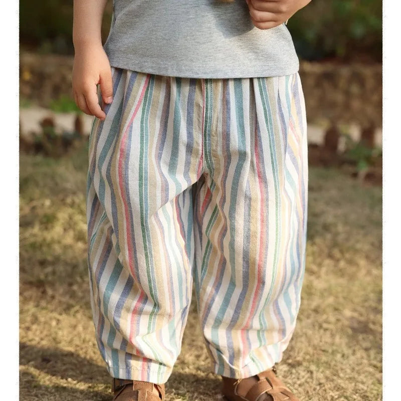 Rainbow Striped Loose Trousers/Shorts