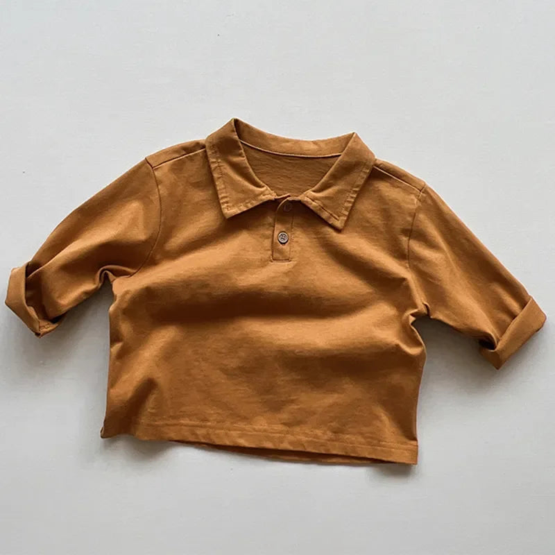 Cotton Collar Long Sleeve T
