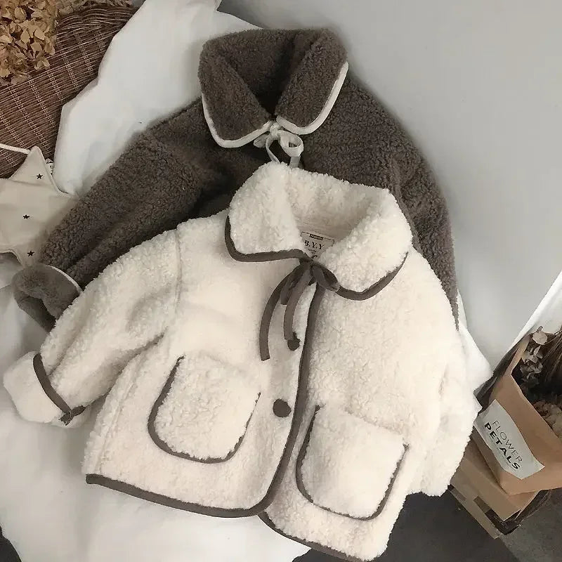 Pretty Lined Collar Fleece Coat