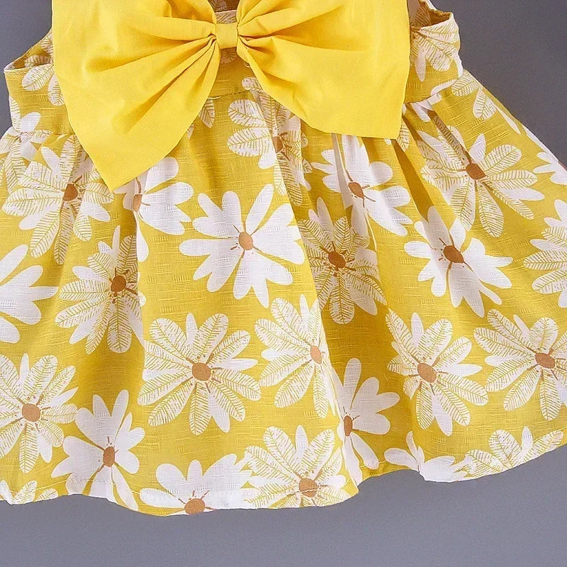 Sweet Summer Flower Bow Dress and Hat