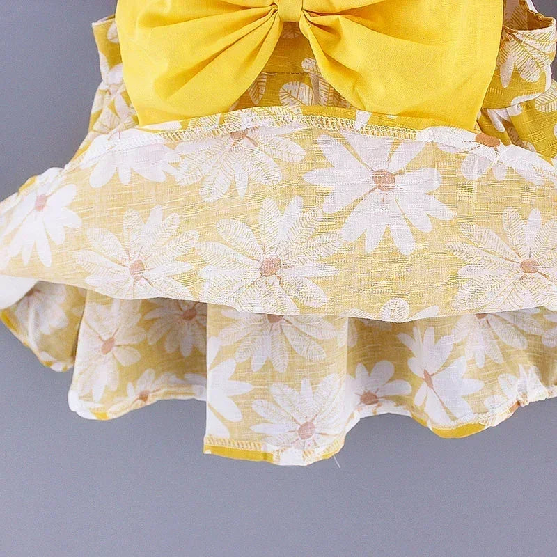 Sweet Summer Flower Bow Dress and Hat