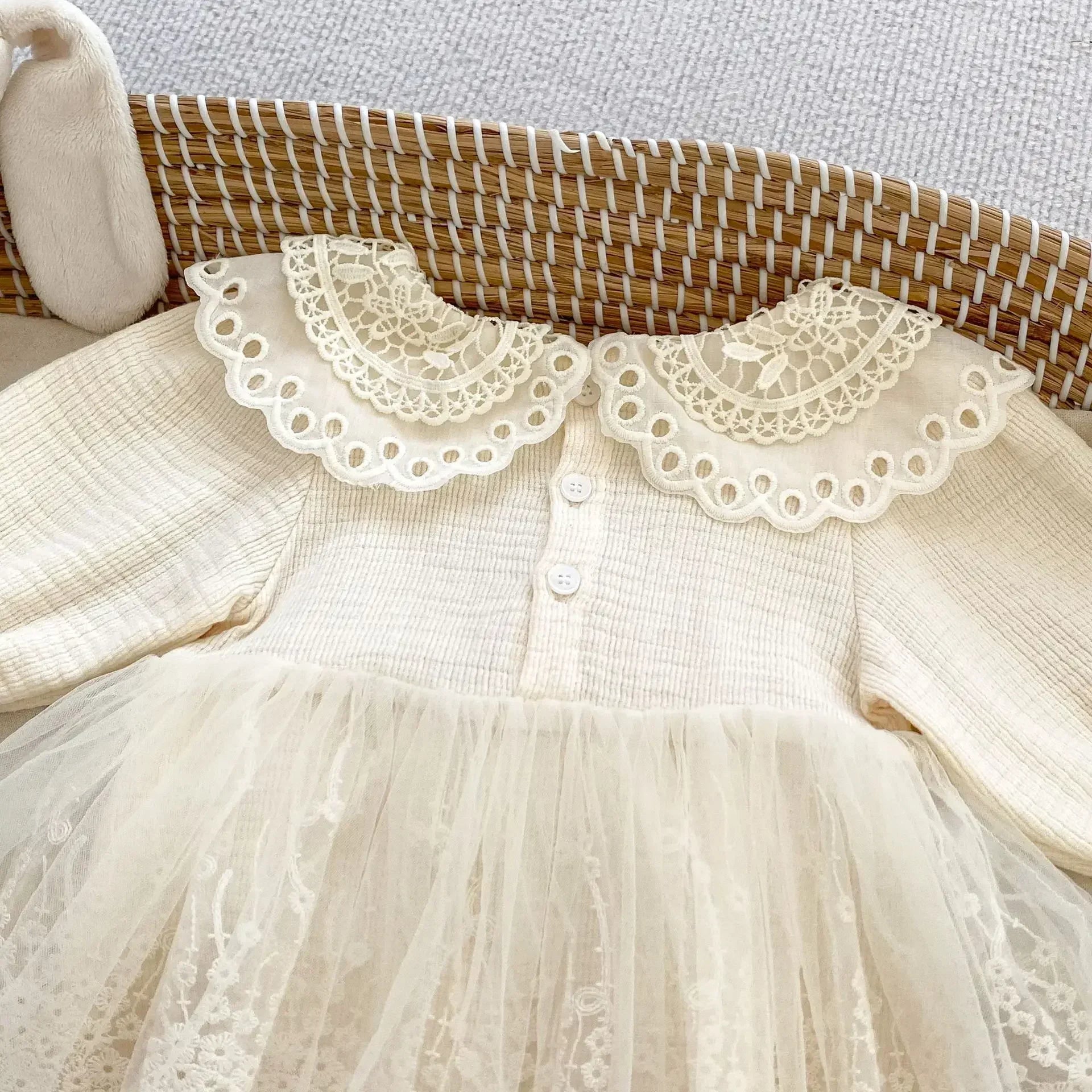 Pretty Collar Lace Tutu Romper Dress