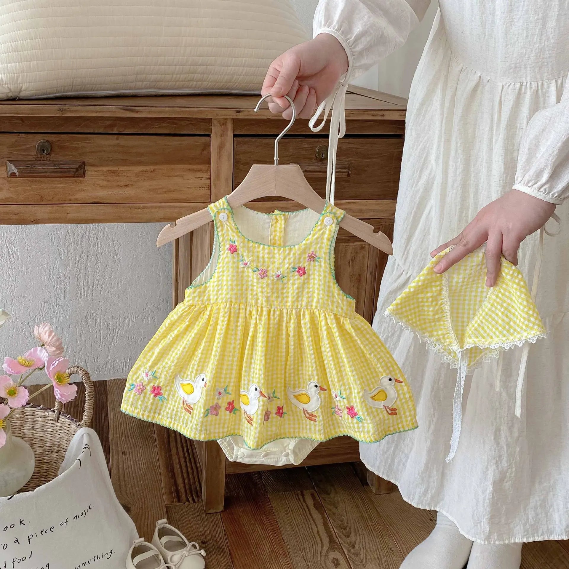 Spring Duck Romper Dress
