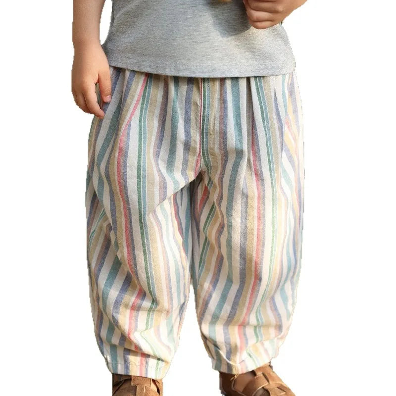 Rainbow Striped Loose Trousers/Shorts