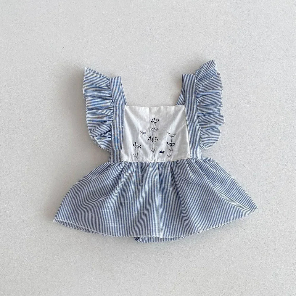 Pretty Ruffle Sleeve Romper Dress