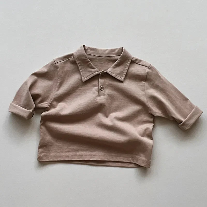 Cotton Collar Long Sleeve T