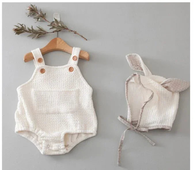 Bunny Bonnet Overall Set
