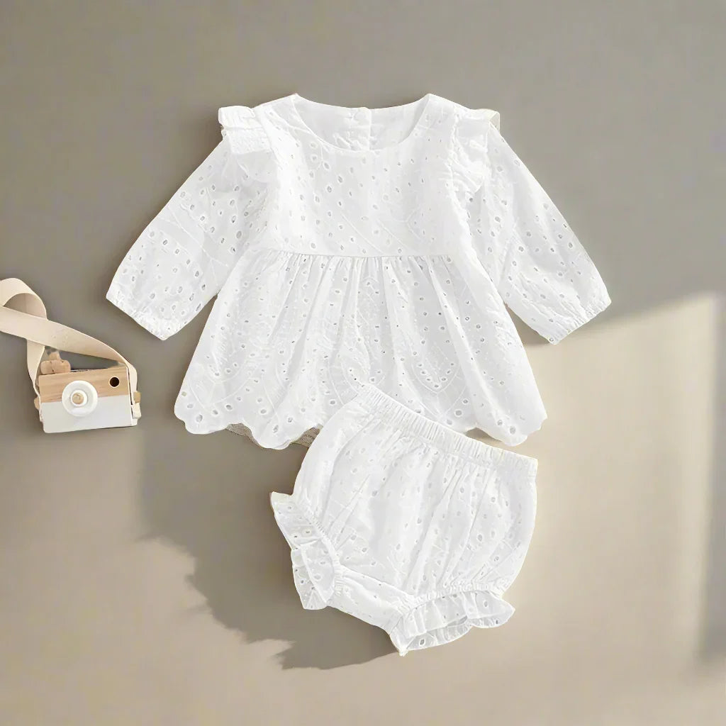 Ruffled Long Sleeve Top and Bloomers