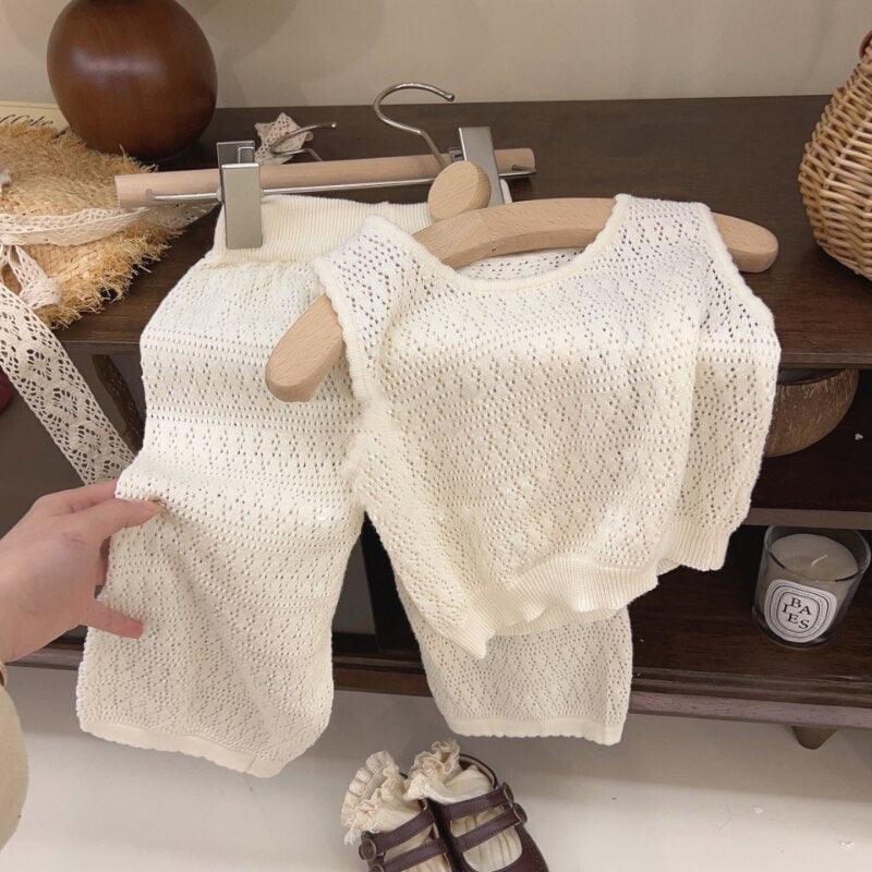 Boho Knitted Top and Trouser Set - Belle Baby