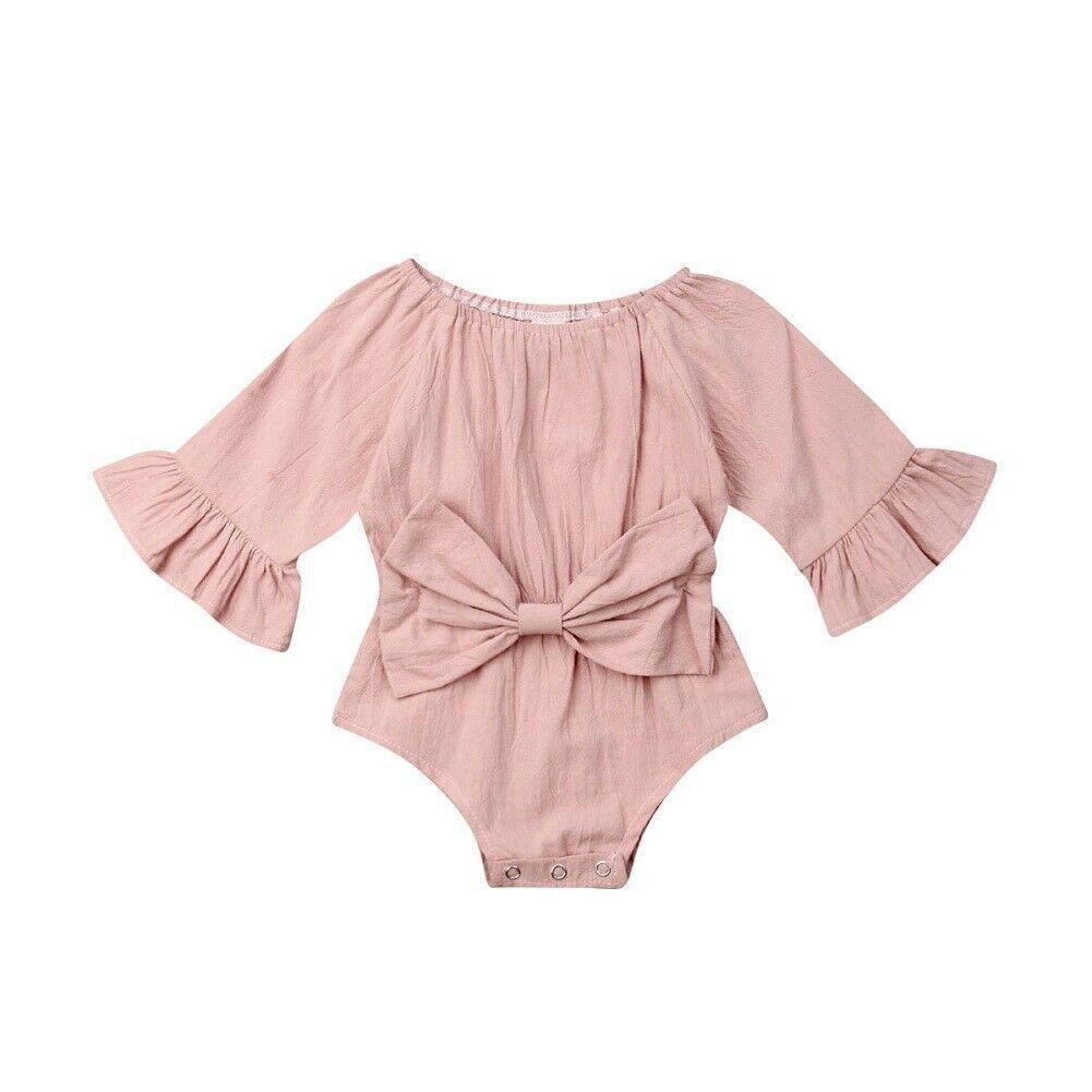 Bowknot Flared Sleeve Bodysuit - Belle Baby