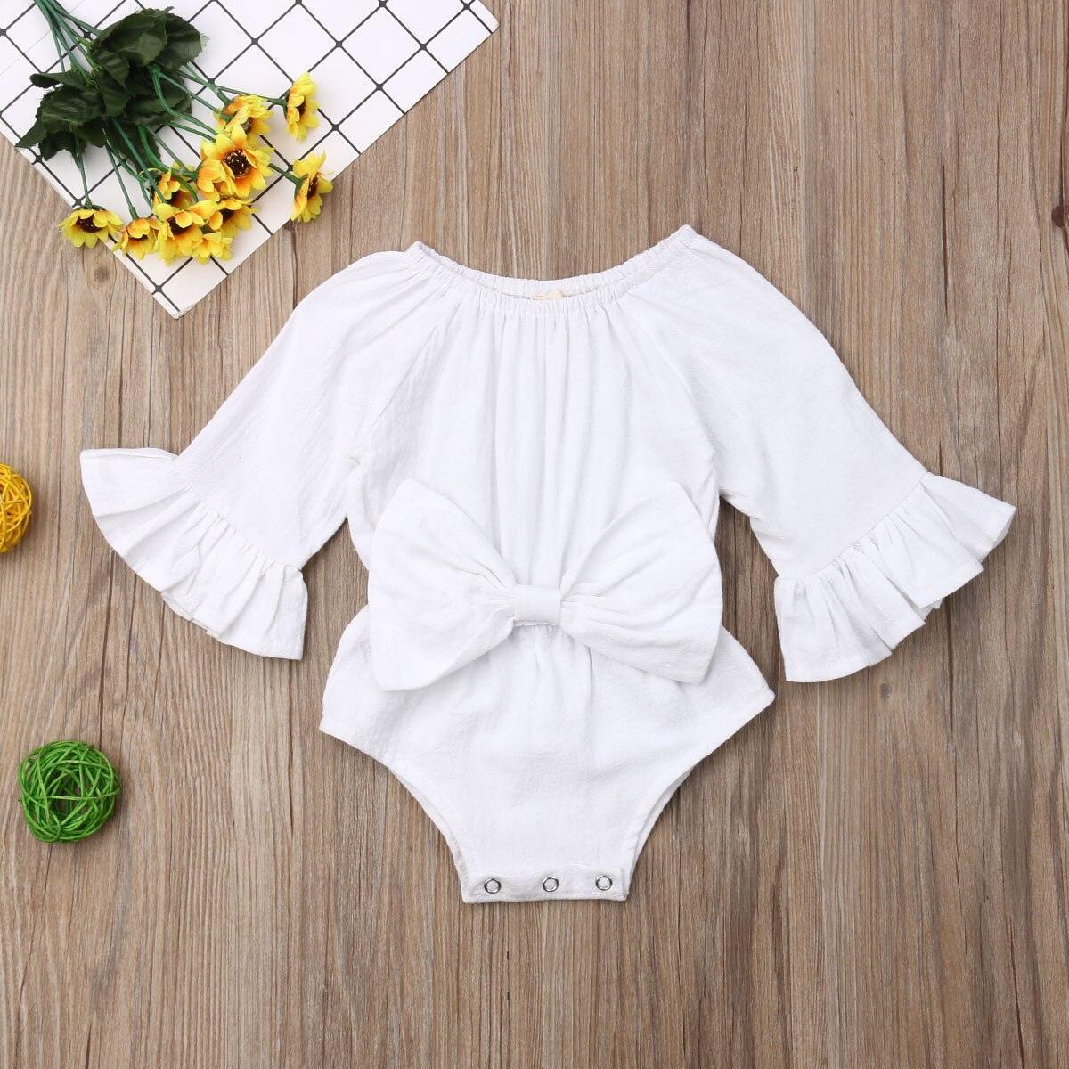 Bowknot Flared Sleeve Bodysuit - Belle Baby