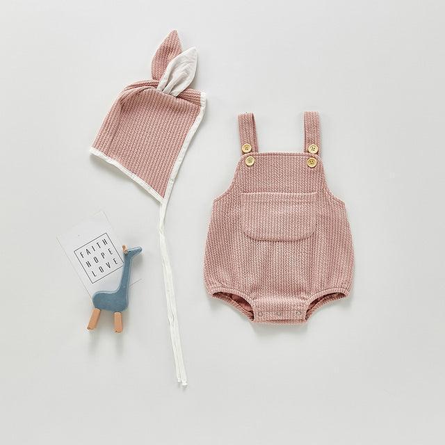 Bunny Bonnet Overall Set - Belle Baby