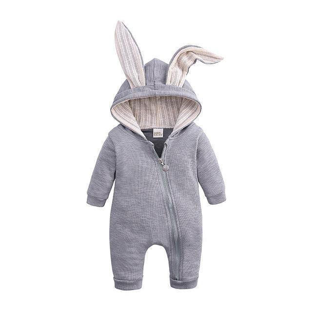 Bunny Ear Hooded Romper - Belle Baby