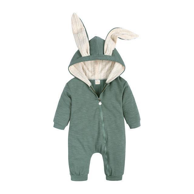 Bunny Ear Hooded Romper - Belle Baby
