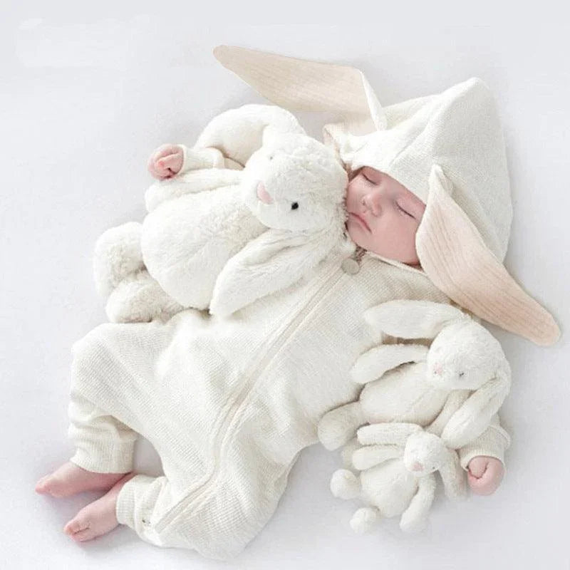 Bunny Ear Hooded Romper - Belle Baby