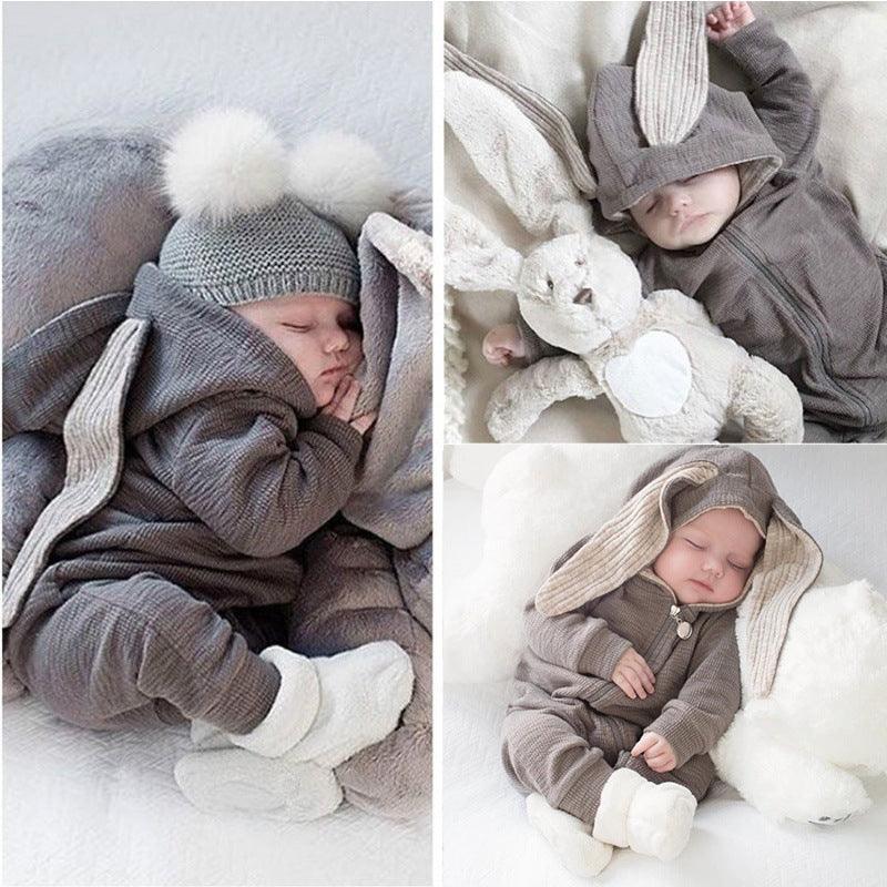 Bunny Ear Hooded Romper - Belle Baby