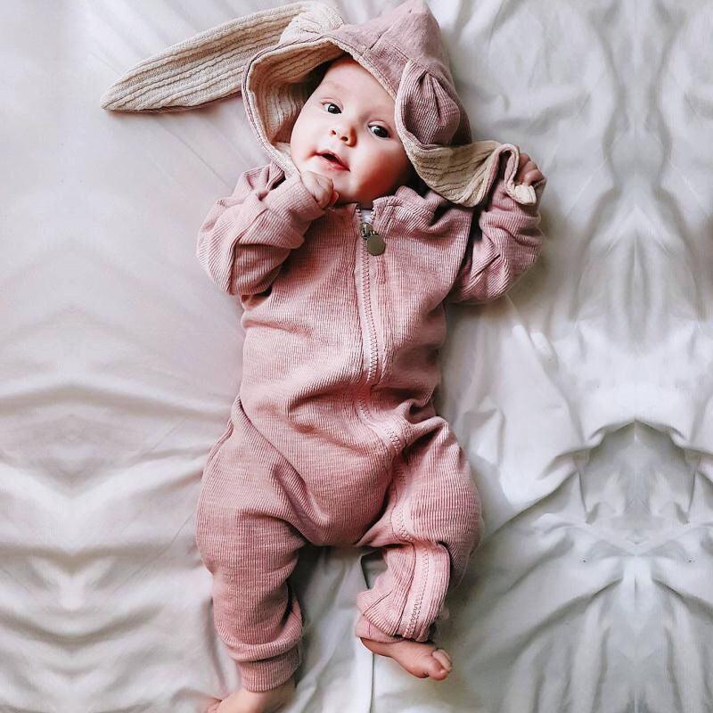 Bunny Ear Hooded Romper - Belle Baby