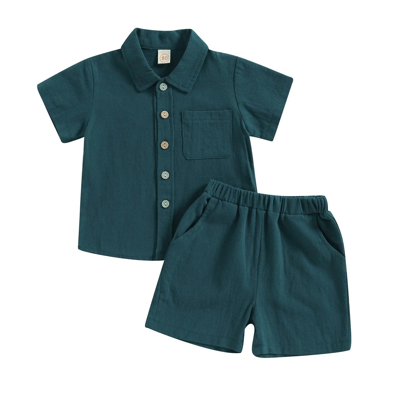 Button-Down T-shirt & Shorts Set - Belle Baby