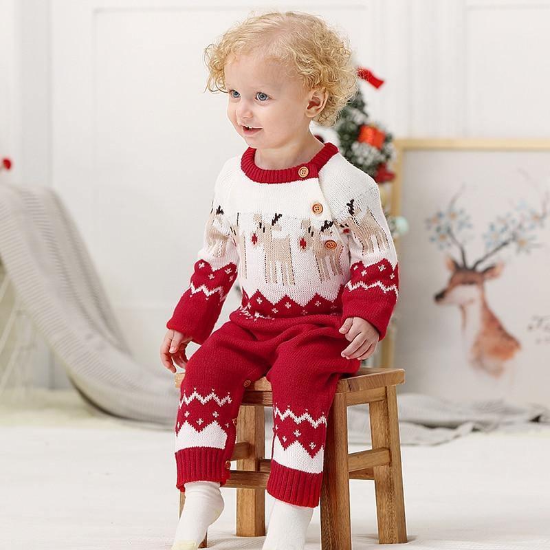 Christmas Deer Jumpsuit - Belle Baby