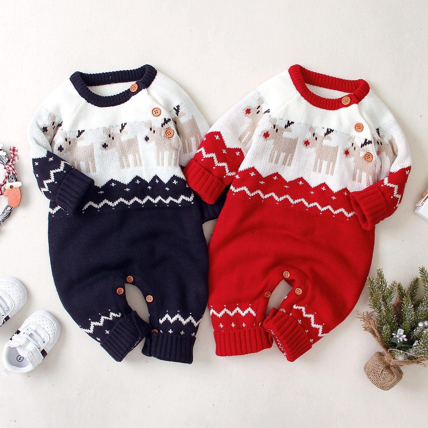 Christmas Deer Jumpsuit - Belle Baby