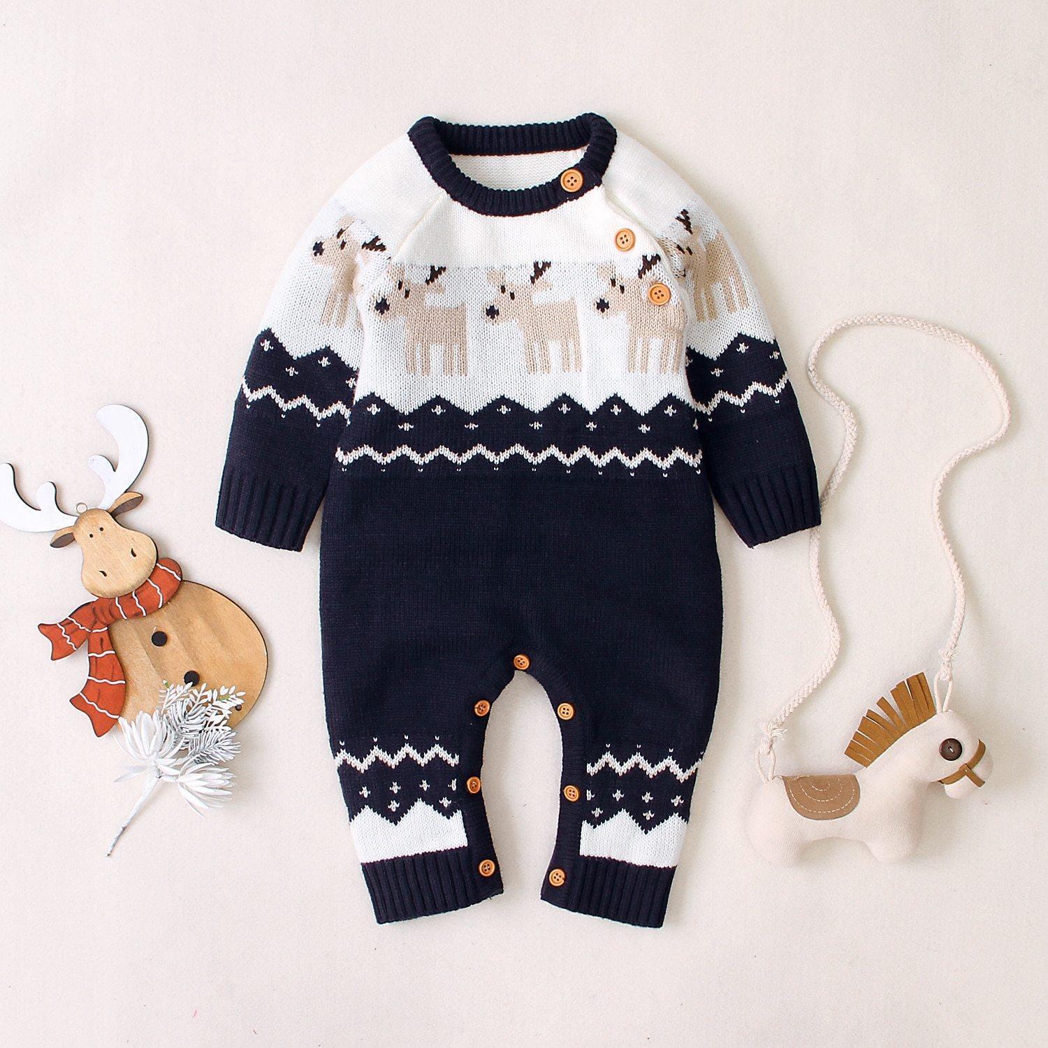 Christmas Deer Jumpsuit - Belle Baby