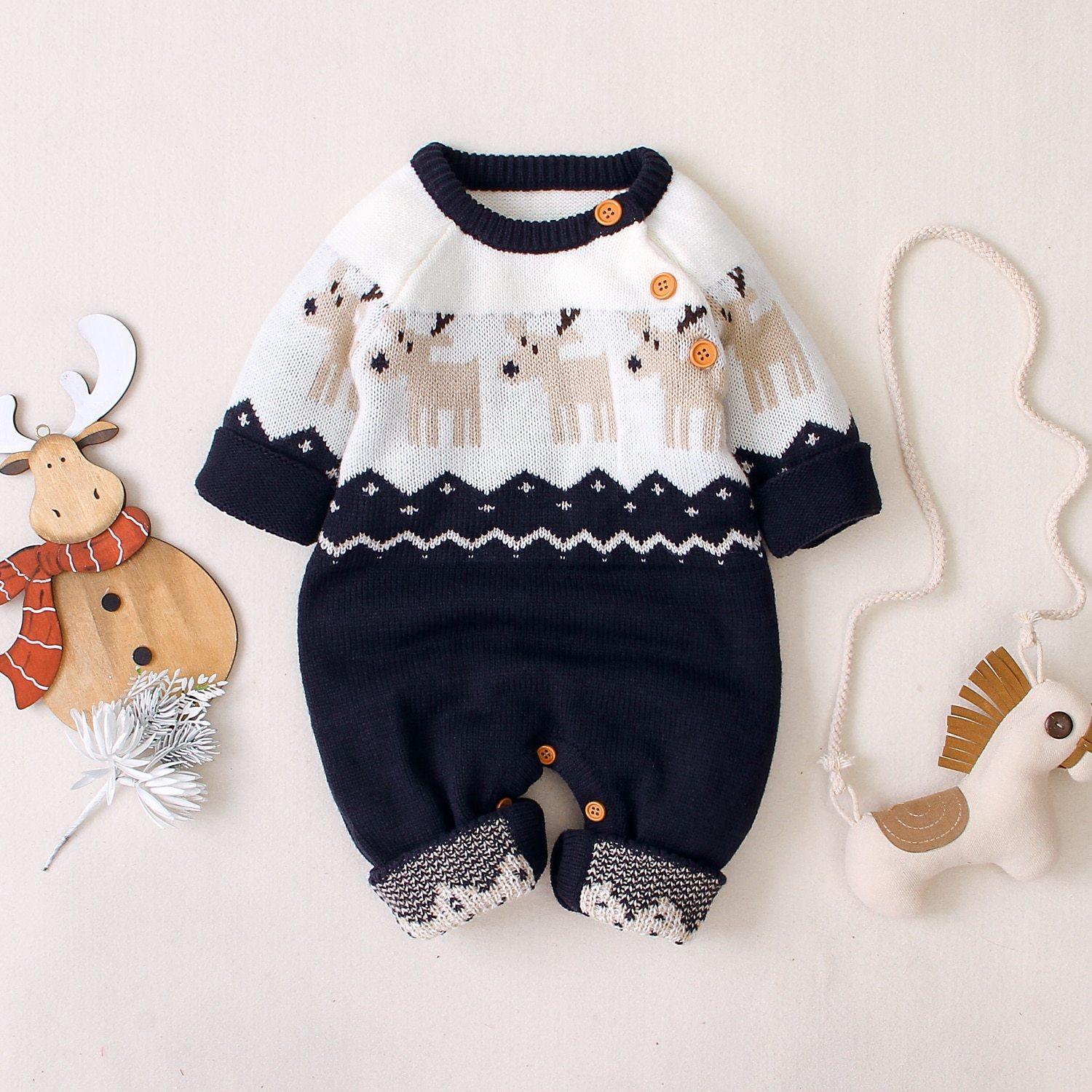 Christmas Deer Jumpsuit - Belle Baby