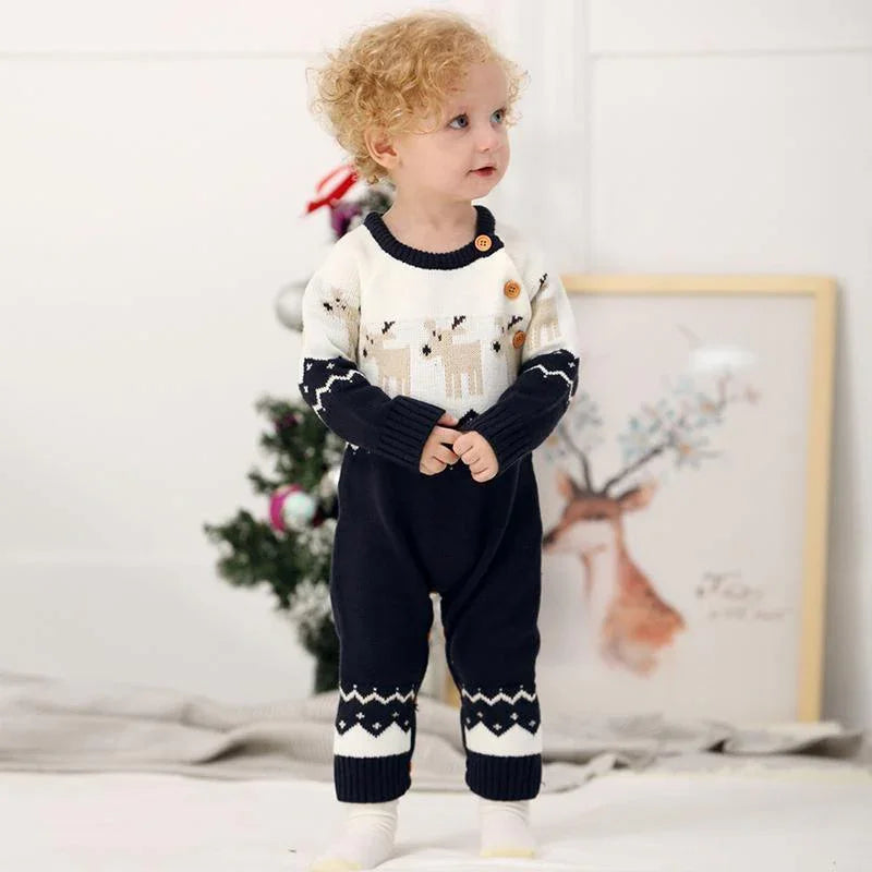 Christmas Deer Jumpsuit - Belle Baby