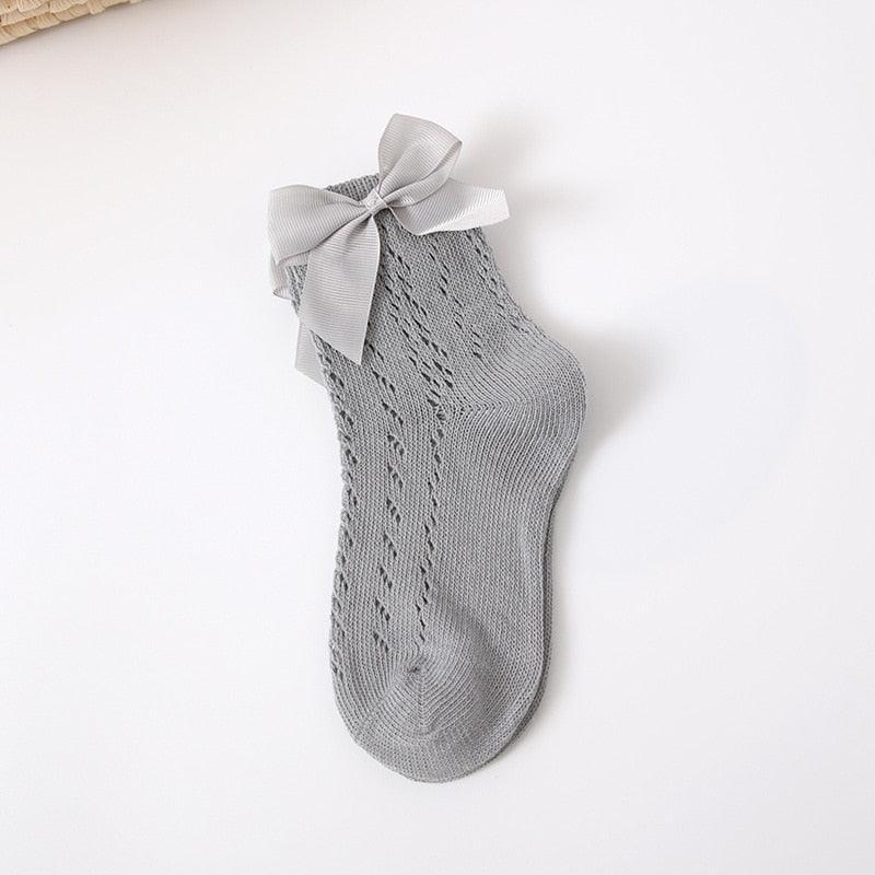 Cotton Bow Socks (two pairs) - Belle Baby