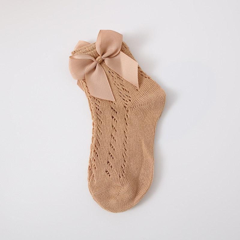 Cotton Bow Socks (two pairs) - Belle Baby
