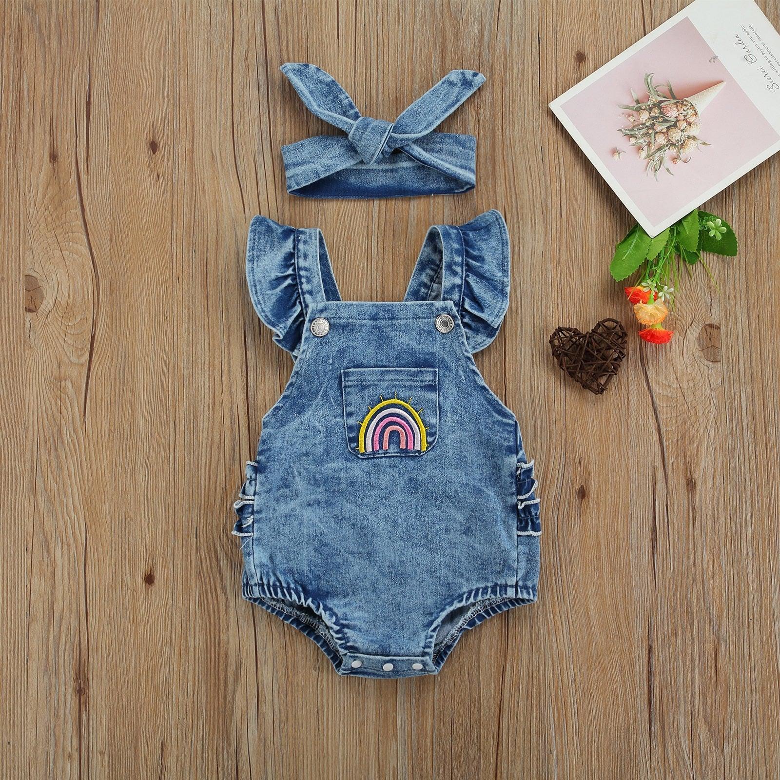 Denim On Denim Romper - Belle Baby