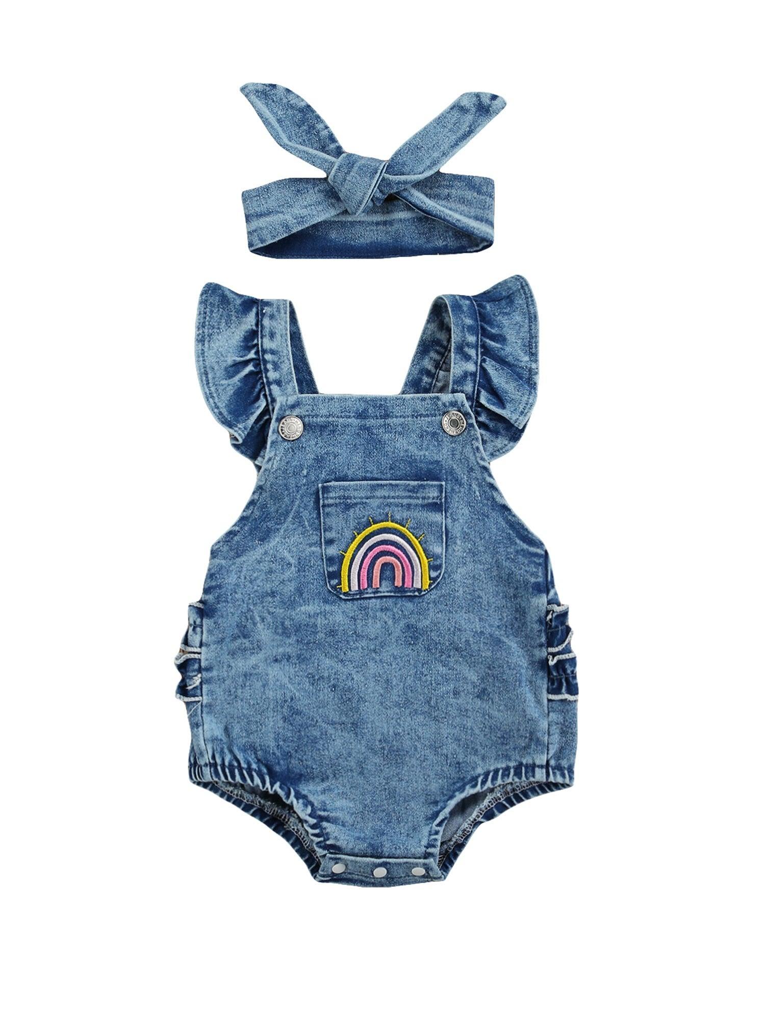 Denim On Denim Romper - Belle Baby