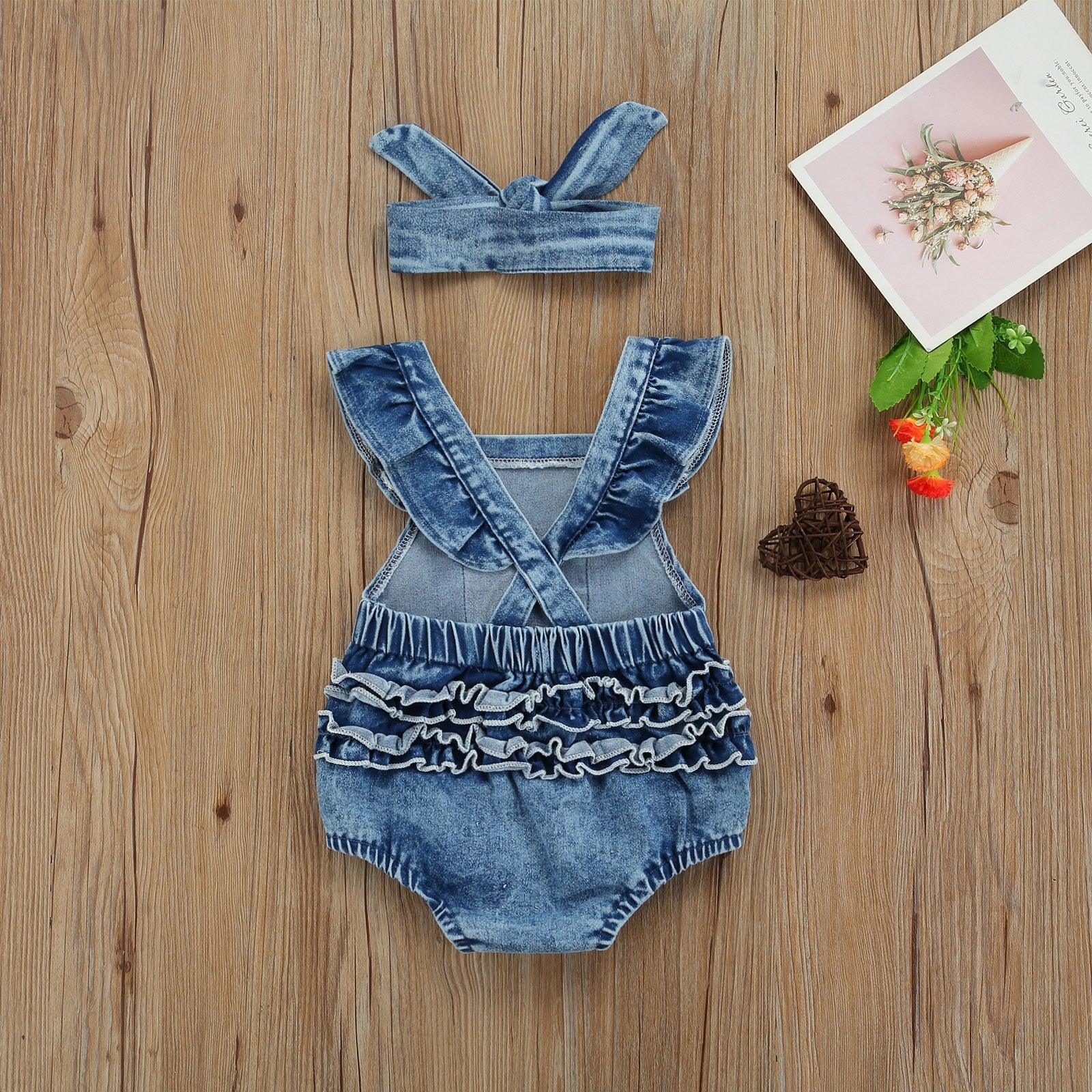 Denim On Denim Romper - Belle Baby