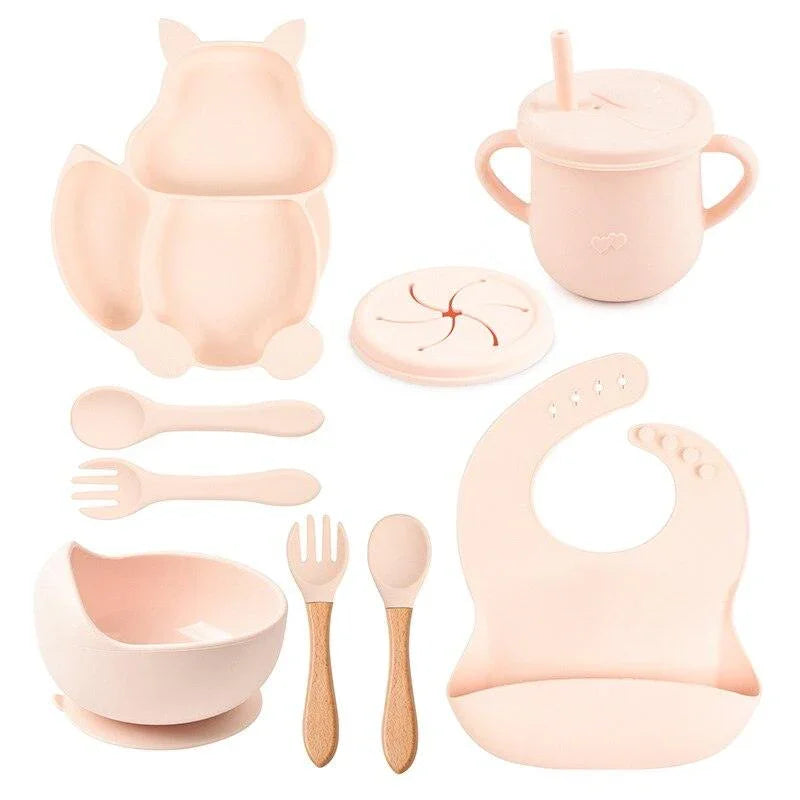 Eight Piece Baby Feeding Silicone Set - Belle Baby
