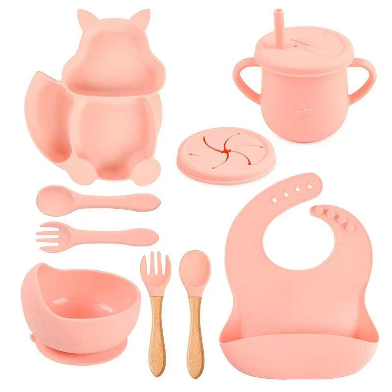 Eight Piece Baby Feeding Silicone Set - Belle Baby