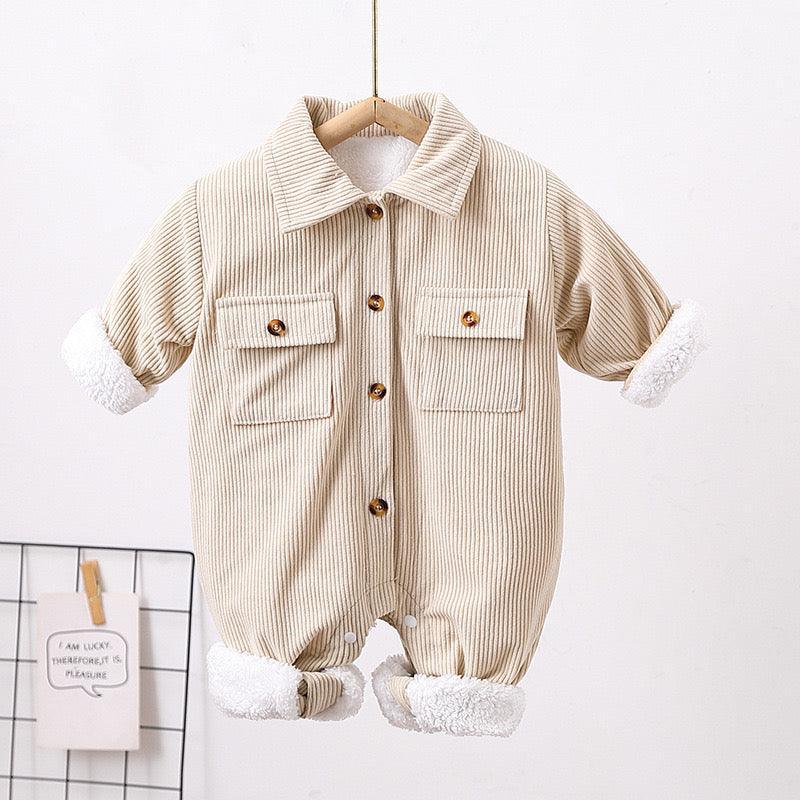 Fleece Corduroy Romper - Belle Baby