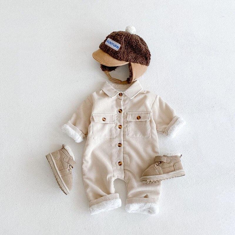 Fleece Corduroy Romper - Belle Baby