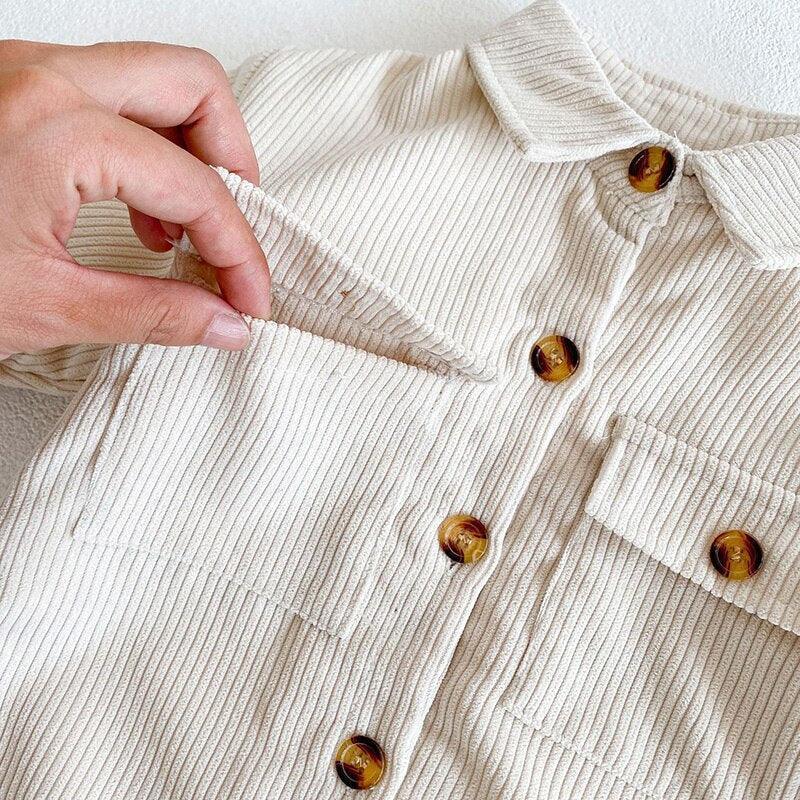 Fleece Corduroy Romper - Belle Baby