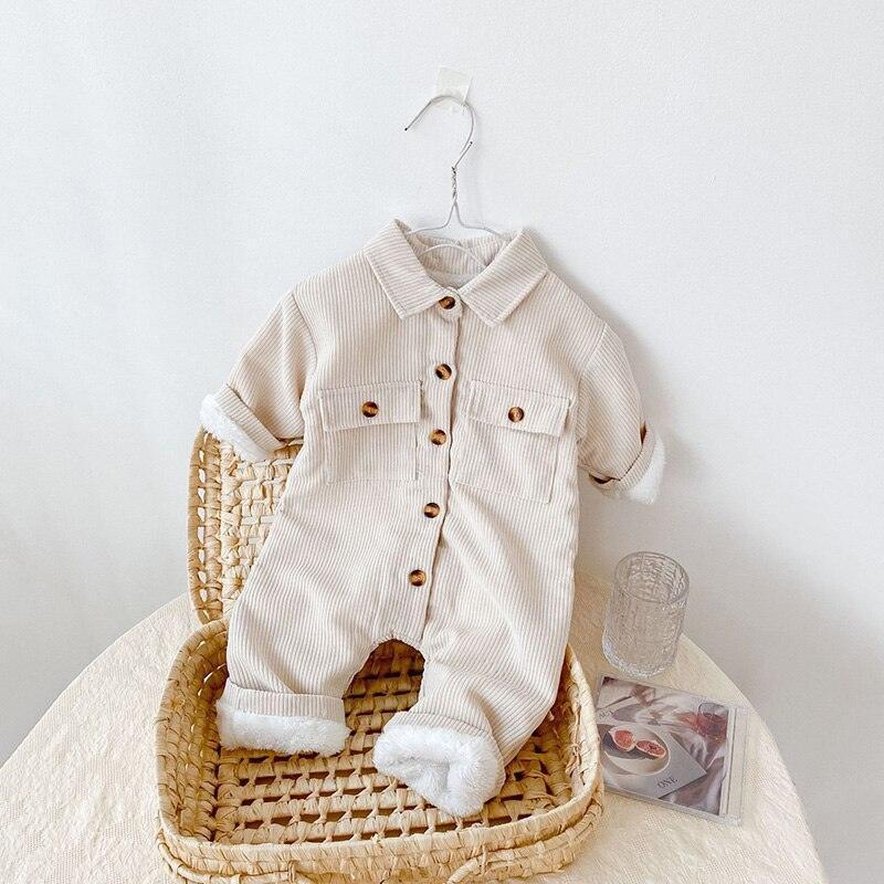 Fleece Corduroy Romper - Belle Baby