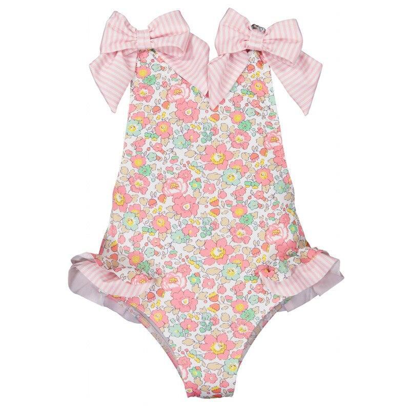 Floral Bow Swimsuit - Belle Baby